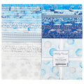Holiday Flourish Blue Metallic Ten Squares