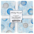 Holiday Flourish Blue Metallic Ten Squares