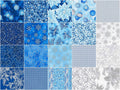 Holiday Flourish Blue Metallic Ten Squares