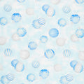 Holiday Flourish Blue - Ornaments Blue Metallic Yardage