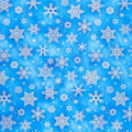 Holiday Flourish Blue - Snowflakes Blue Metallic Yardage