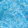 Holiday Flourish Blue - Swirls Blue Metallic Yardage