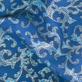 Holiday Flourish Blue - Swirls Navy Metalic Yardage