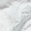 Holiday Flourish Blue - Swirls Silver Metallic Yardage