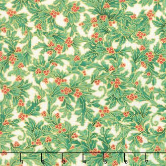 Holiday Flourish Holiday - Holly Holiday Metallic Yardage