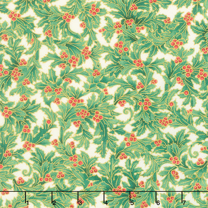 Holiday Flourish Holiday - Holly Holiday Metallic Yardage