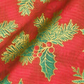 Holiday Flourish Holiday - Holly Red Metallic Yardage
