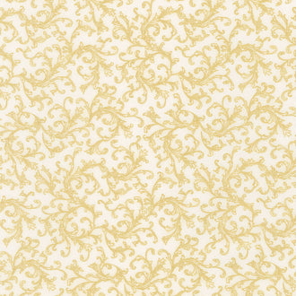 Holiday Flourish Holiday - Swirls Ivory Metallic Yardage