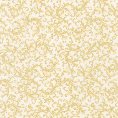 Holiday Flourish Holiday - Swirls Ivory Metallic Yardage