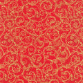 Holiday Flourish Holiday - Swirls Red Metallic Yardage