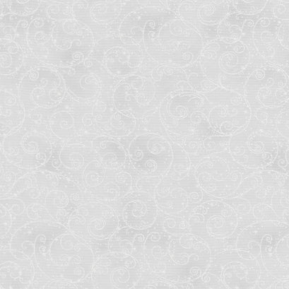 Holiday Flourish Scarlet - Swirls Shadow Metallic Yardage