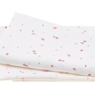 Holiday Lane - Red Flakes on White Ground White 2 Yard Cut