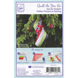 Holiday Stocking Quilt As You Go Preprinted Batting