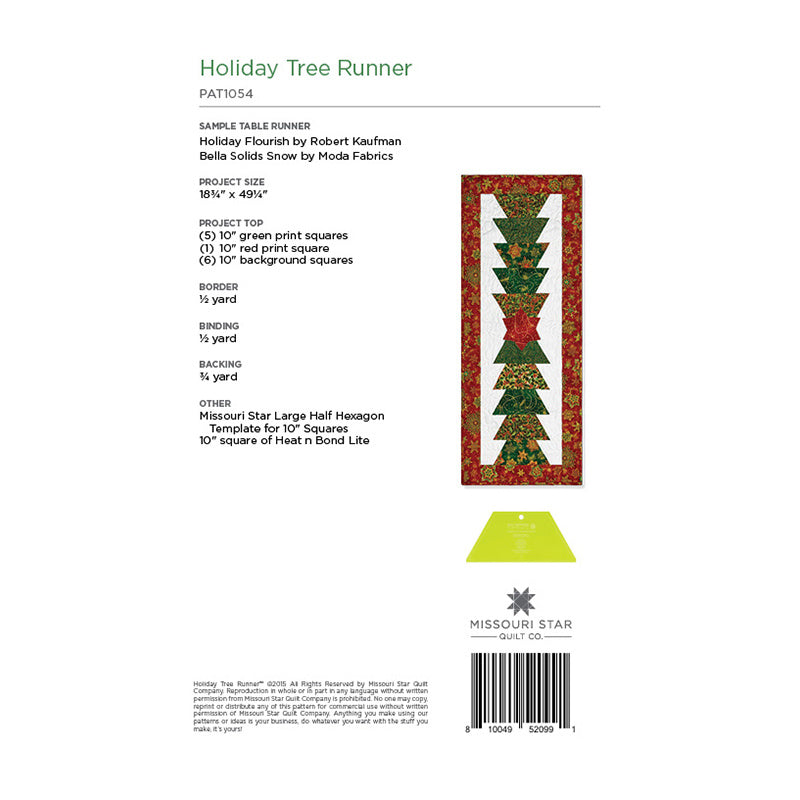 Holiday Tree Runner Pattern by Missouri Star