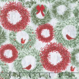 Holiday Wishes - Wreaths Green Yardage
