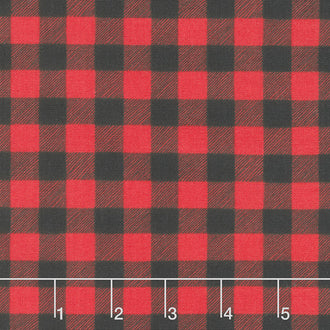 Home Sweet Holidays - Buffalo Plaid Charcoal Black Berry Red Yardage