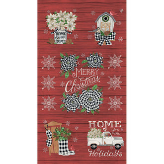Home Sweet Holidays - Home Sweet Home Berry Red Panel