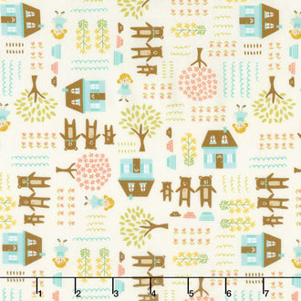 Home Sweet Home - Goldie & The 3 Bears Cream Yardage