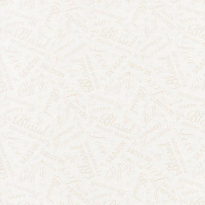 Homemade Happiness - Words Allover Cream Yardage