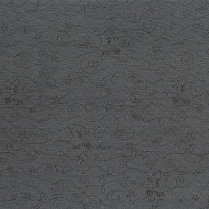 Hometown Halloween - Loopy Lines Black/Charcoal Yardage