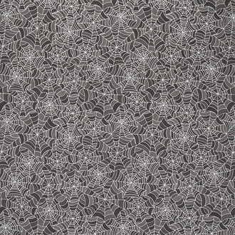 Hometown Halloween - Spooky Webs Charcoal Yardage
