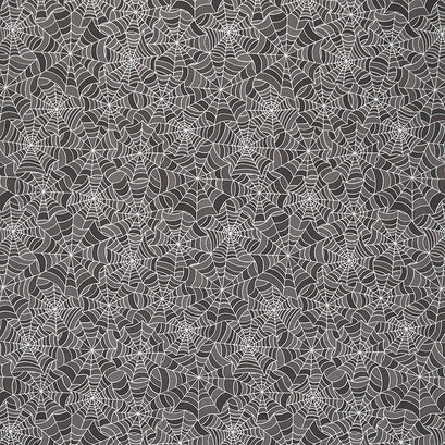 Hometown Halloween - Spooky Webs Charcoal Yardage