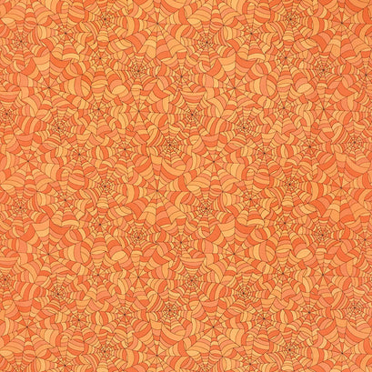 Hometown Halloween - Spooky Webs Orange Yardage
