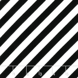 Hometown Halloween - Witchy Stripe Black White Yardage