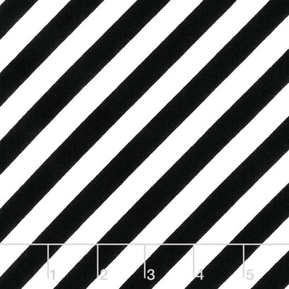 Hometown Halloween - Witchy Stripe Black White Yardage
