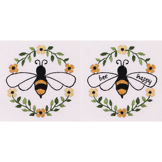 Honeybee Garden Wreath Embroidery Quilt Block