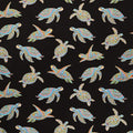 Hooked On Fish - Sea Turtles Black Multi Metallic Yardage