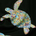 Hooked On Fish - Sea Turtles Black Multi Metallic Yardage