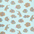 Hooked On Fish - Something Fishy Light Turquoise Metallic Yardage