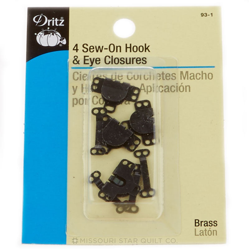 Hooks & Eyes Closures Black 4ct