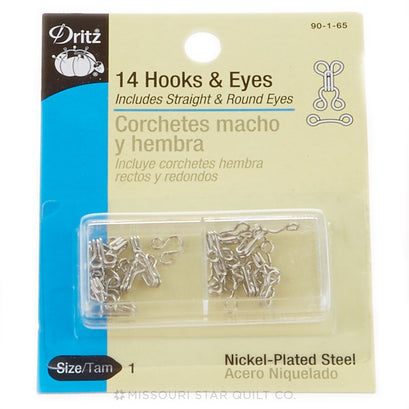 Hooks & Eyes Closures Nickel Sz1 14ct