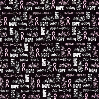 Hope & Heart Batiks - Hopeful Text Black Yardage