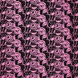 Hope & Heart Batiks - Roses and Leaves Black Yardage Primary Image