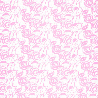 Hope & Heart Batiks - Roses and Leaves White Yardage