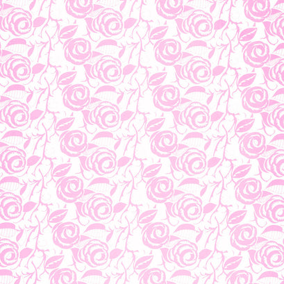 Hope & Heart Batiks - Roses and Leaves White Yardage