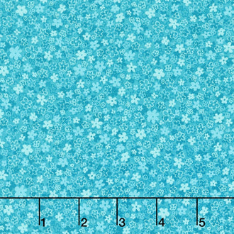 Hopscotch - First Flowers Turquoise Yardage