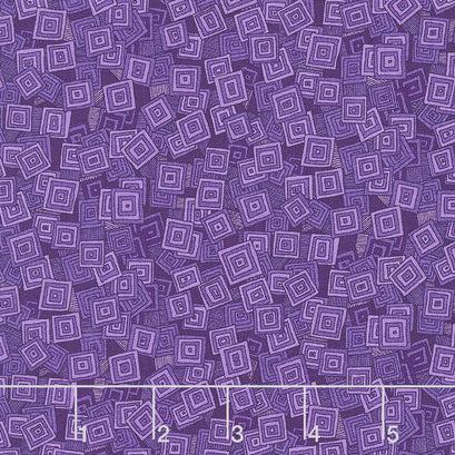 Hopscotch - Overlapping Squares Iris Yardage