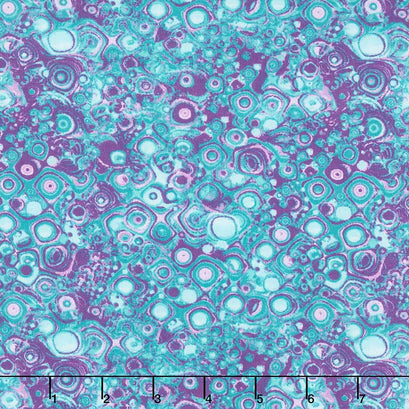 Horsen Around - Circle Round Teal Purple Yardage