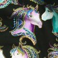 Horsen Around - Horse Portraits Black Multi Metallic Yardage