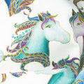 Horsen Around - Horse Portraits White Multi Metallic Yardage