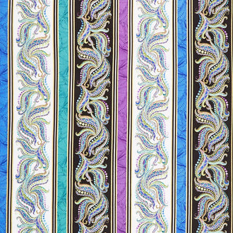 Horsen Around - Mane Swirl Stripe Multi Metallic Yardage