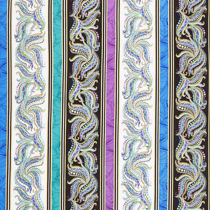 Horsen Around - Mane Swirl Stripe Multi Metallic Yardage