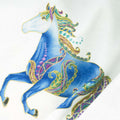 Horsen Around - Reigning Horses White Multi Metallic Yardage