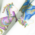 Horsen Around - Small Reigning Horses White Multi Metallic Yardage