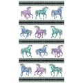 Horsen Around - Stripe White Multi Metallic Yardage