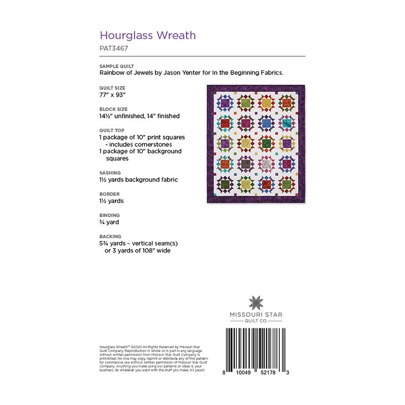 Hourglass Wreath Quilt Pattern by Missouri Star Alternative View #1